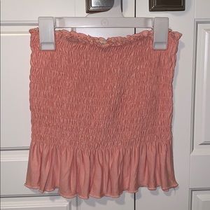PEACH COLORED FLOWY TUBE TOP